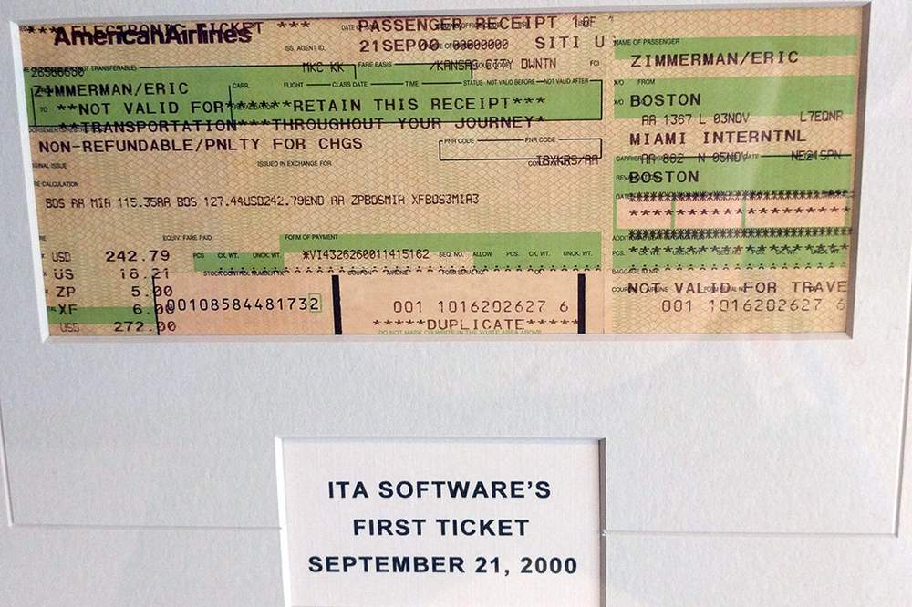 ITA Software's first ticket sold
