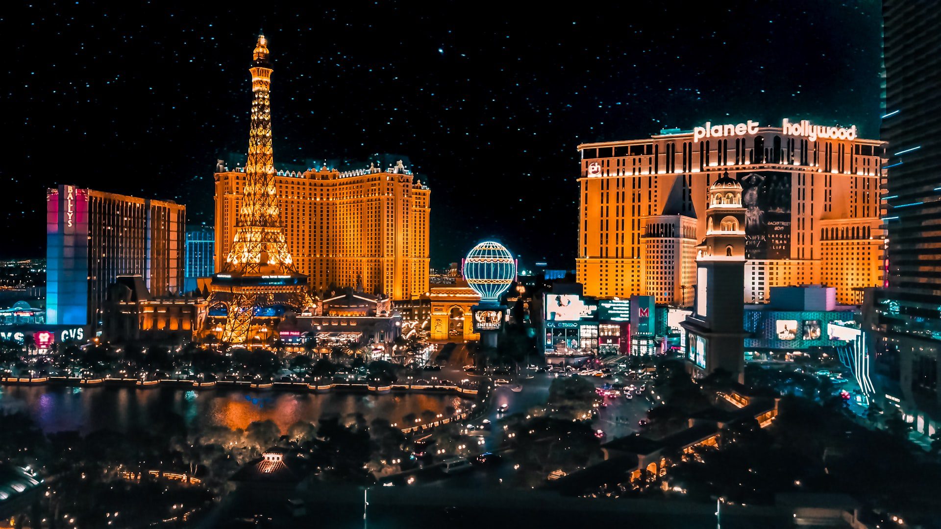 Aerial view of the Las Vegas Strip.