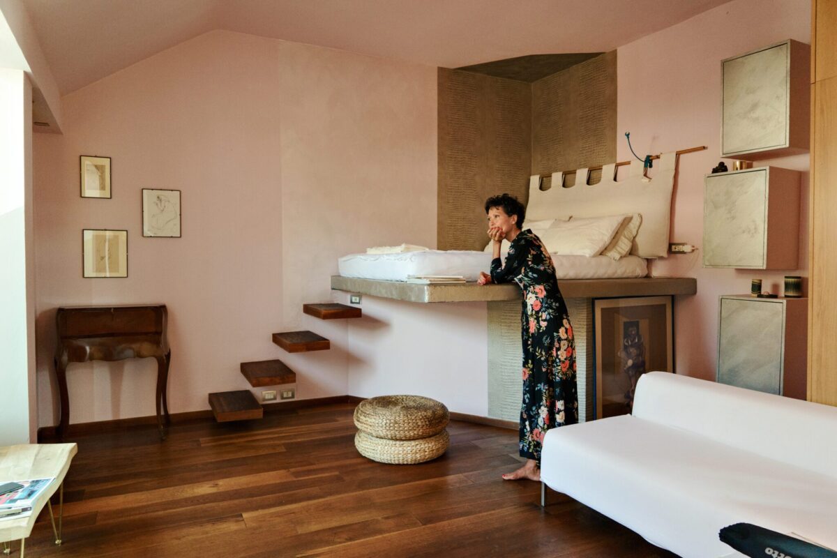 An Airbnb host in her property in Milan, Italy.