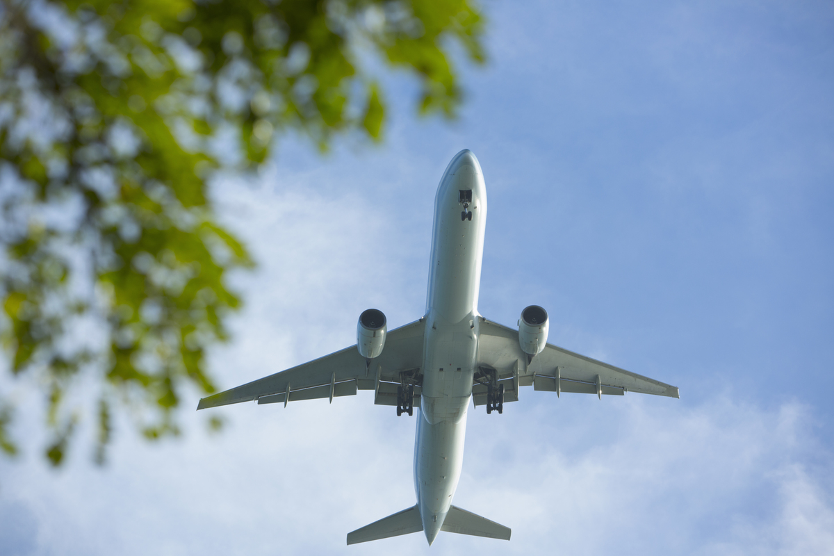 A plane in the sky