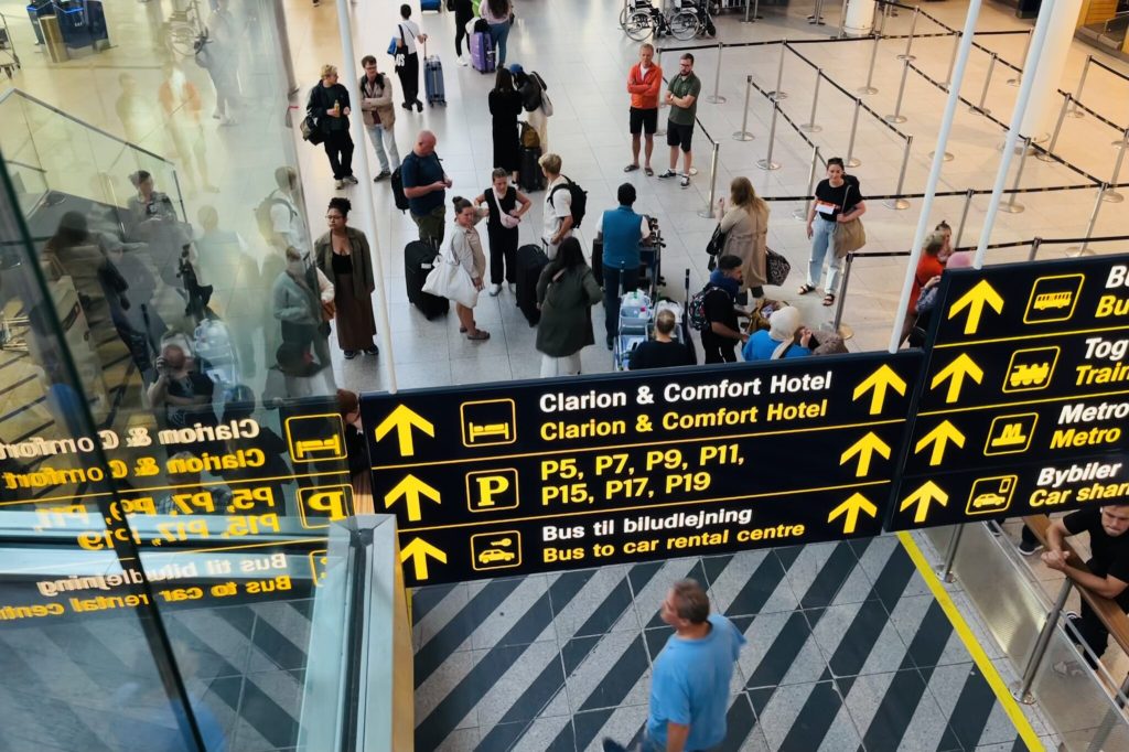Passengers arriving at Copenhagen’s airport