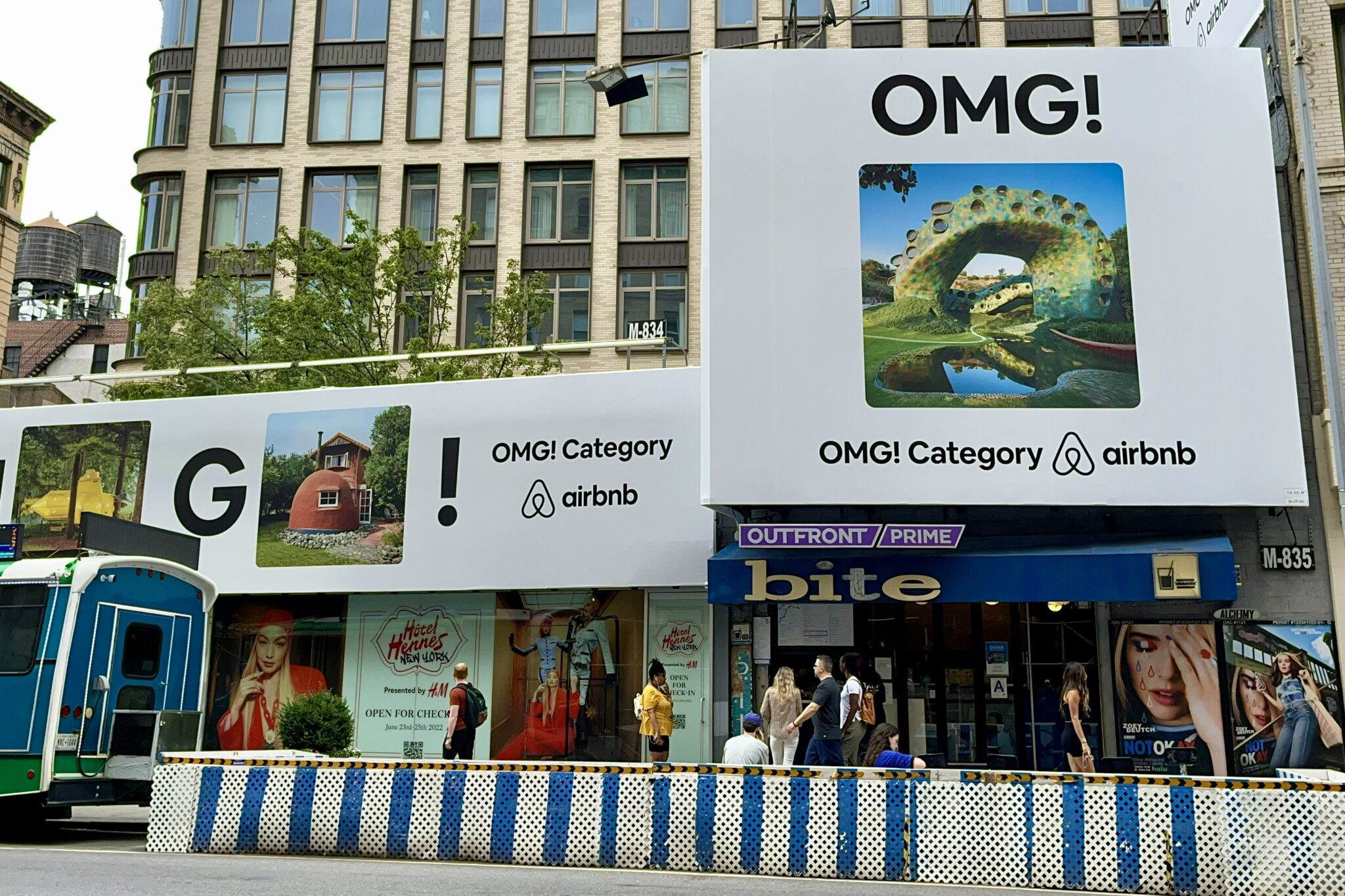 Airbnb advertisement on a New York City street
