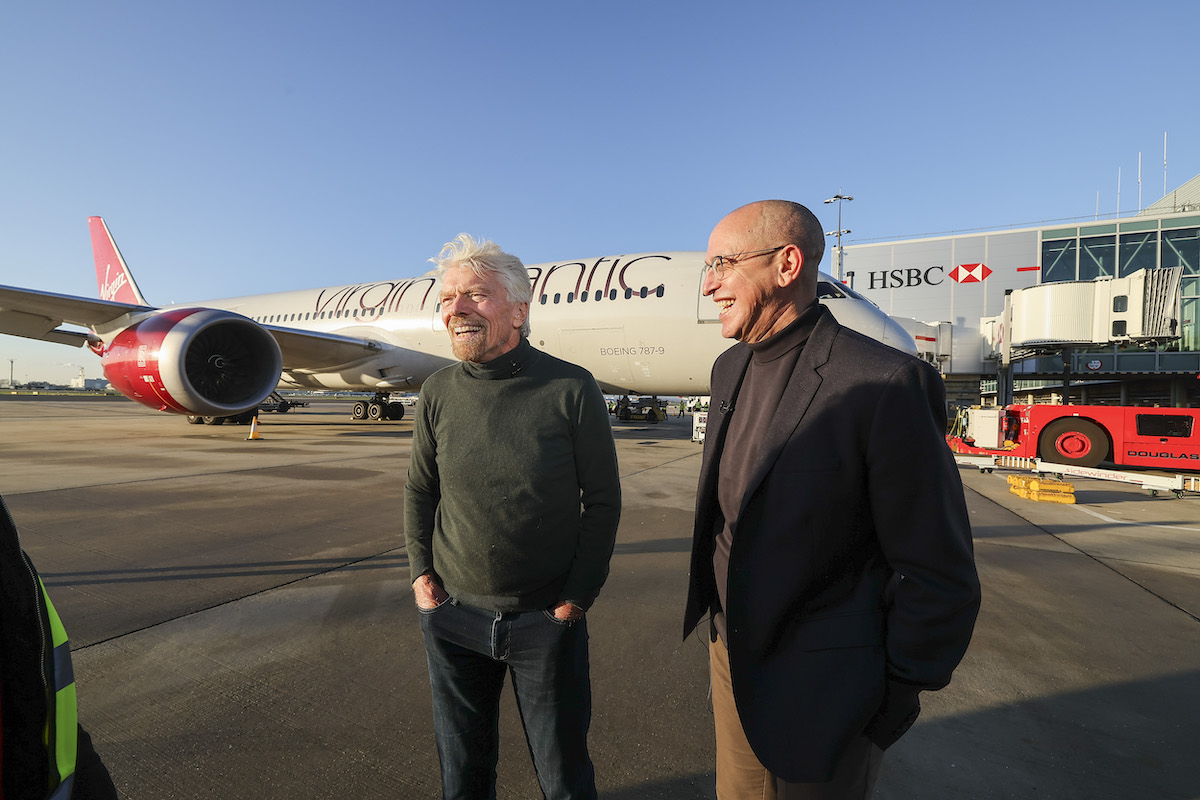 Richard Branson Shai Weiss Virgin Atlantic SAF flight