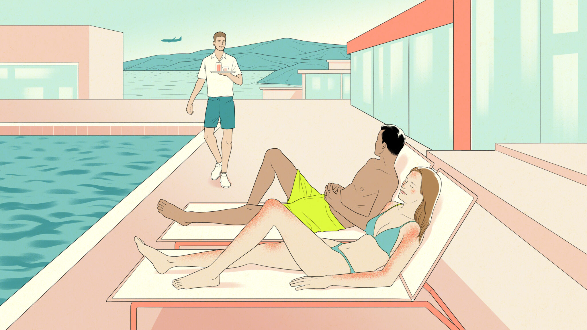 Amperity illustration poolside guests