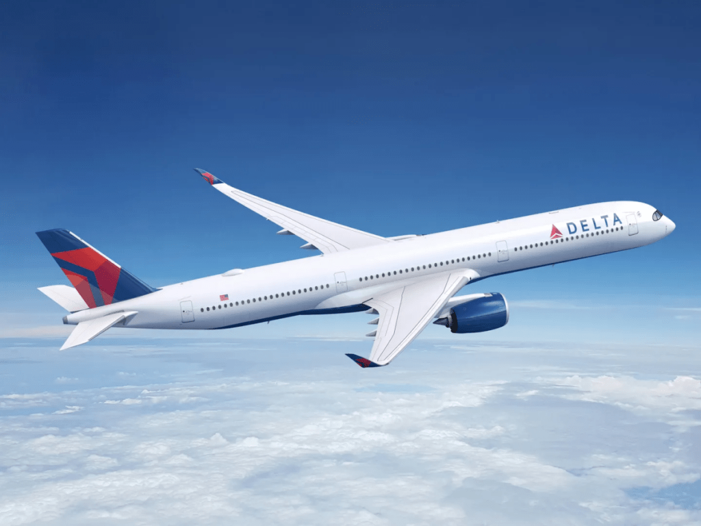 Computer rendering of a Delta Air Lines Airbus A350-1000
