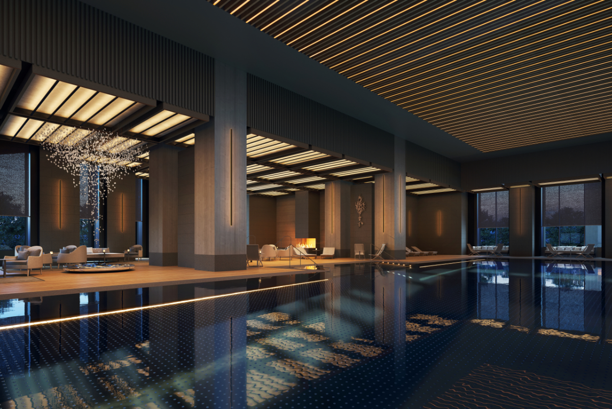 An indoor swimming pool