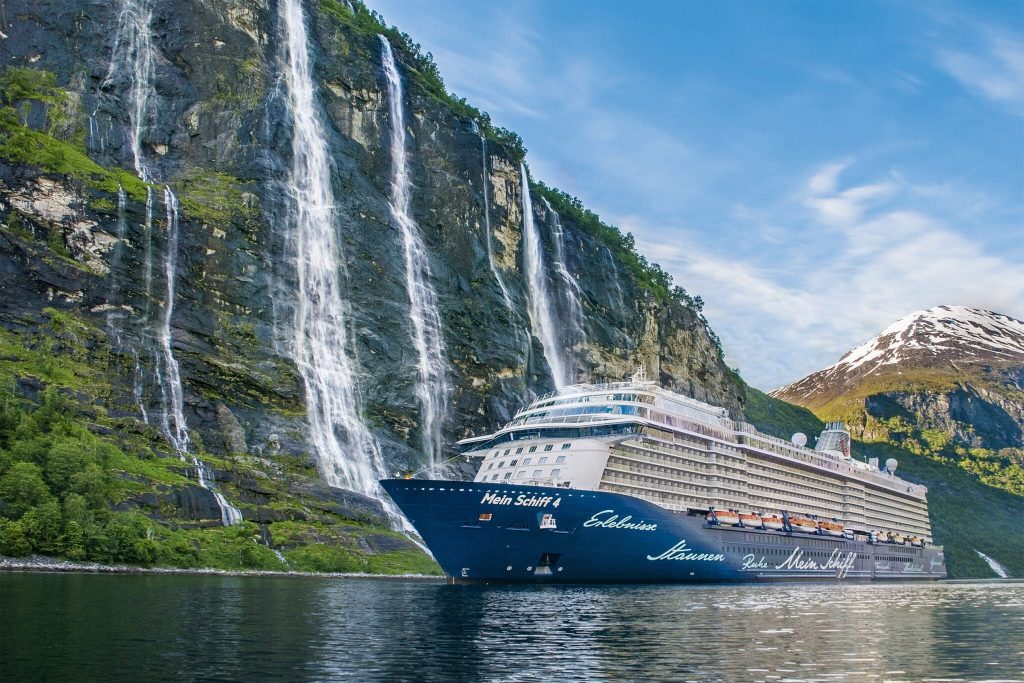 A view of a ship from the Mein Schiff TUI Cruise fleet