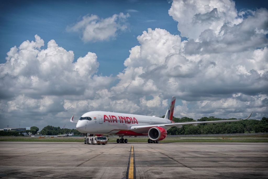 Air India's A350 aircraft with new livery.