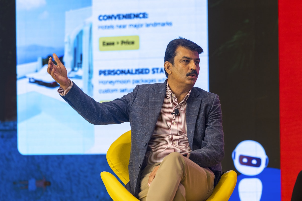 Rajesh Magow, co-founder and group CEO of MakeMyTrip speaking at Skift India Forum.