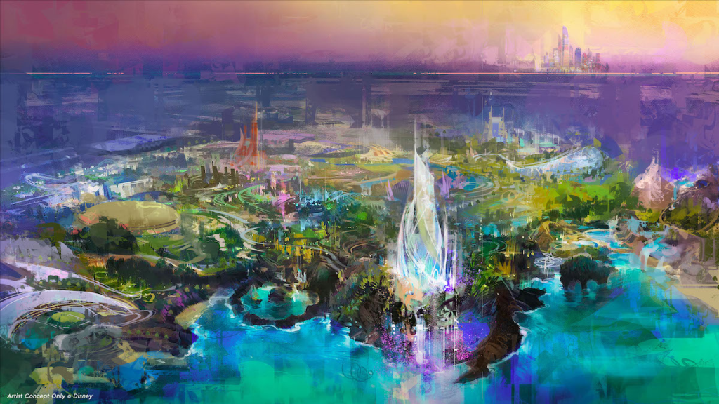 a render of a theme park