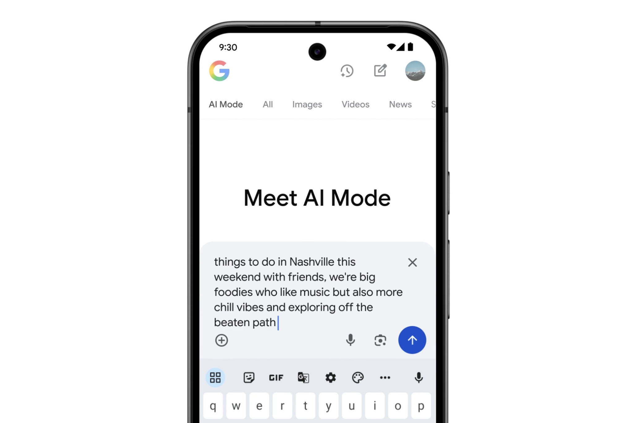 A screenshot of Google’s new AI tool being used to plan an outing.