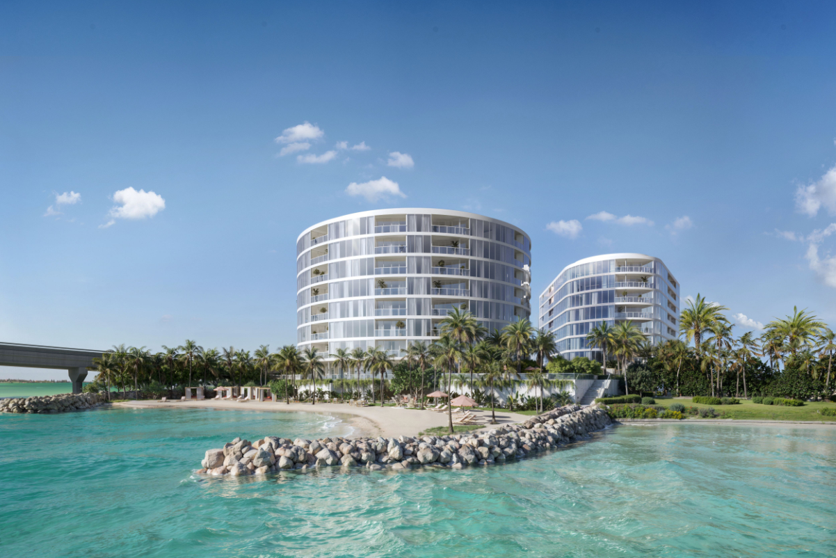 view of fancy branded residences in Florida by the water