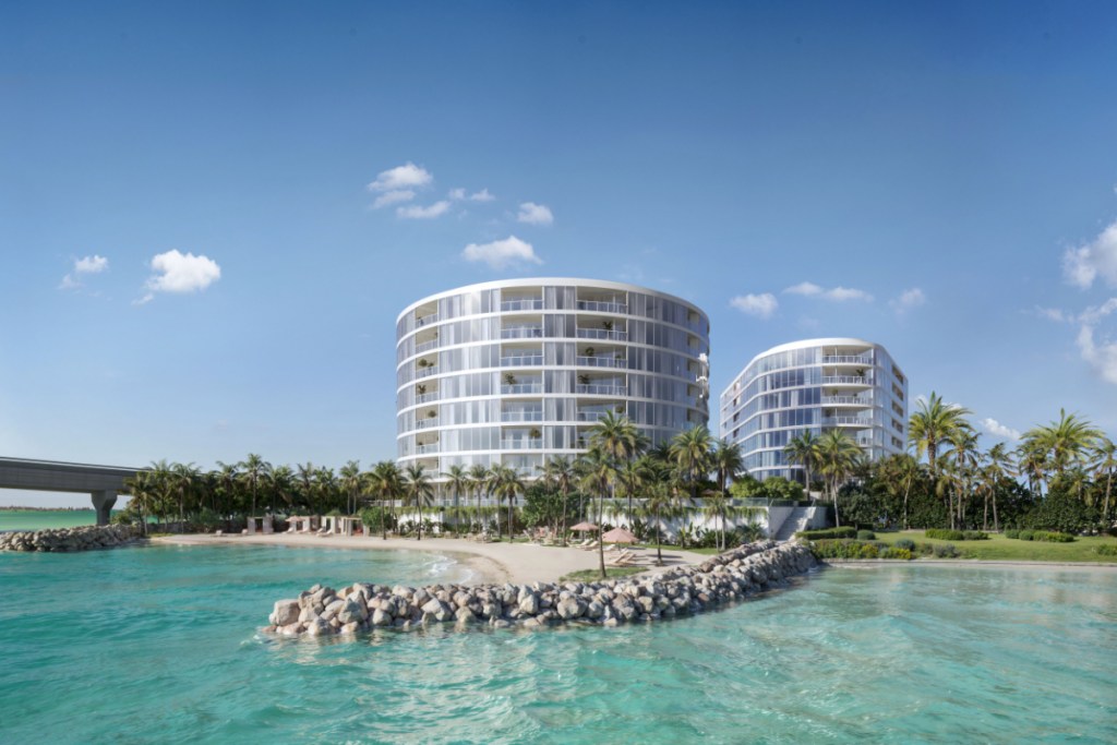 view of fancy branded residences in Florida by the water