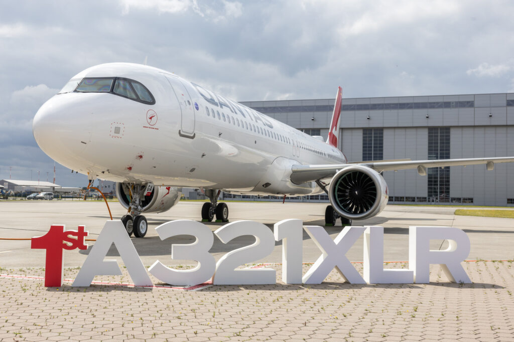 Qantas' first A321XLR in Hamburg