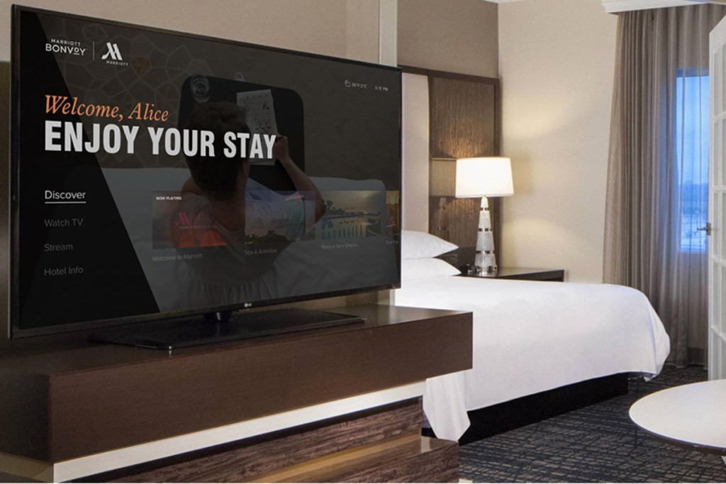 in room tv at a marriott hotel source sonifi