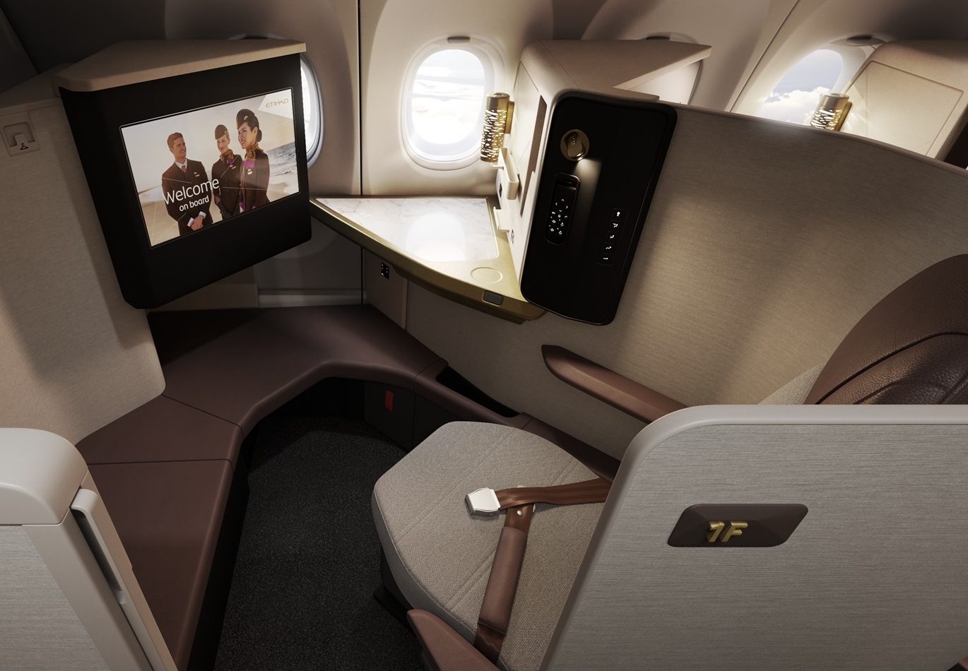 The first class suite onboard Etihad's new A321LR.