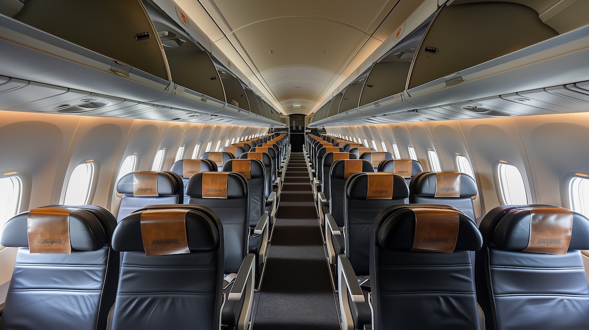 Plane with empty seats