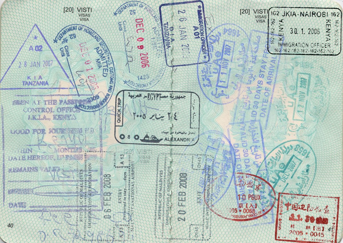 Passport stamps
