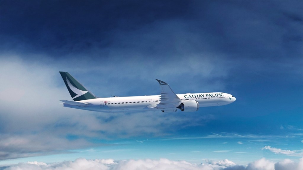 A digital rendering of the new Cathay Pacific Boeing 777X