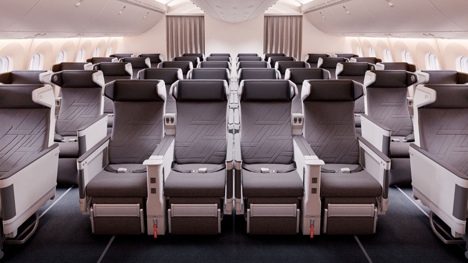 Korean Air's new premium economy class cabin.