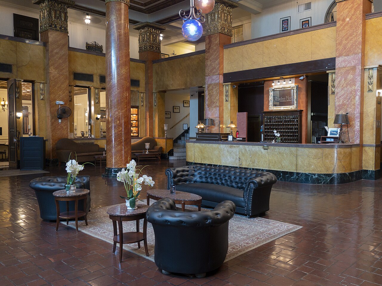 A hotel lobby