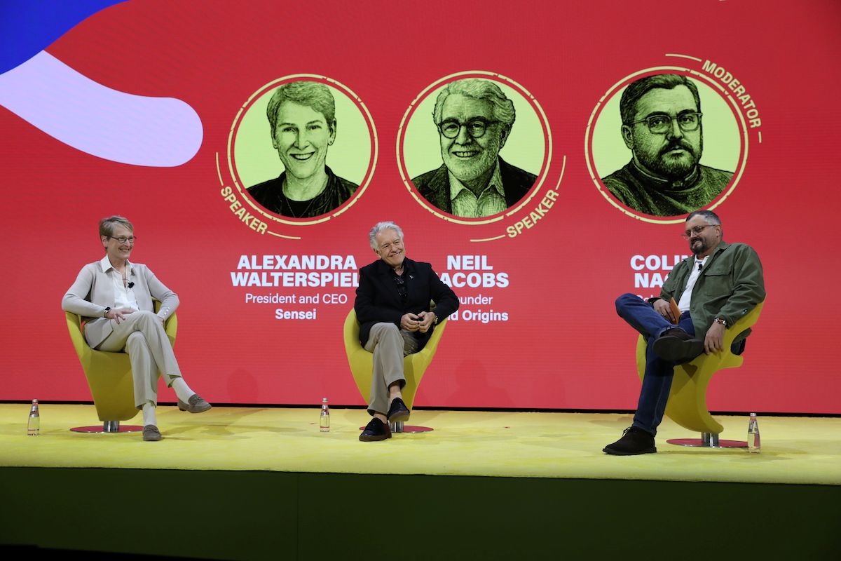 Neil Jacobs, Founder, Wild Origins and Alexandra Walterspiel, President & CEO, Sensei, speaking at Skift Global Forum.