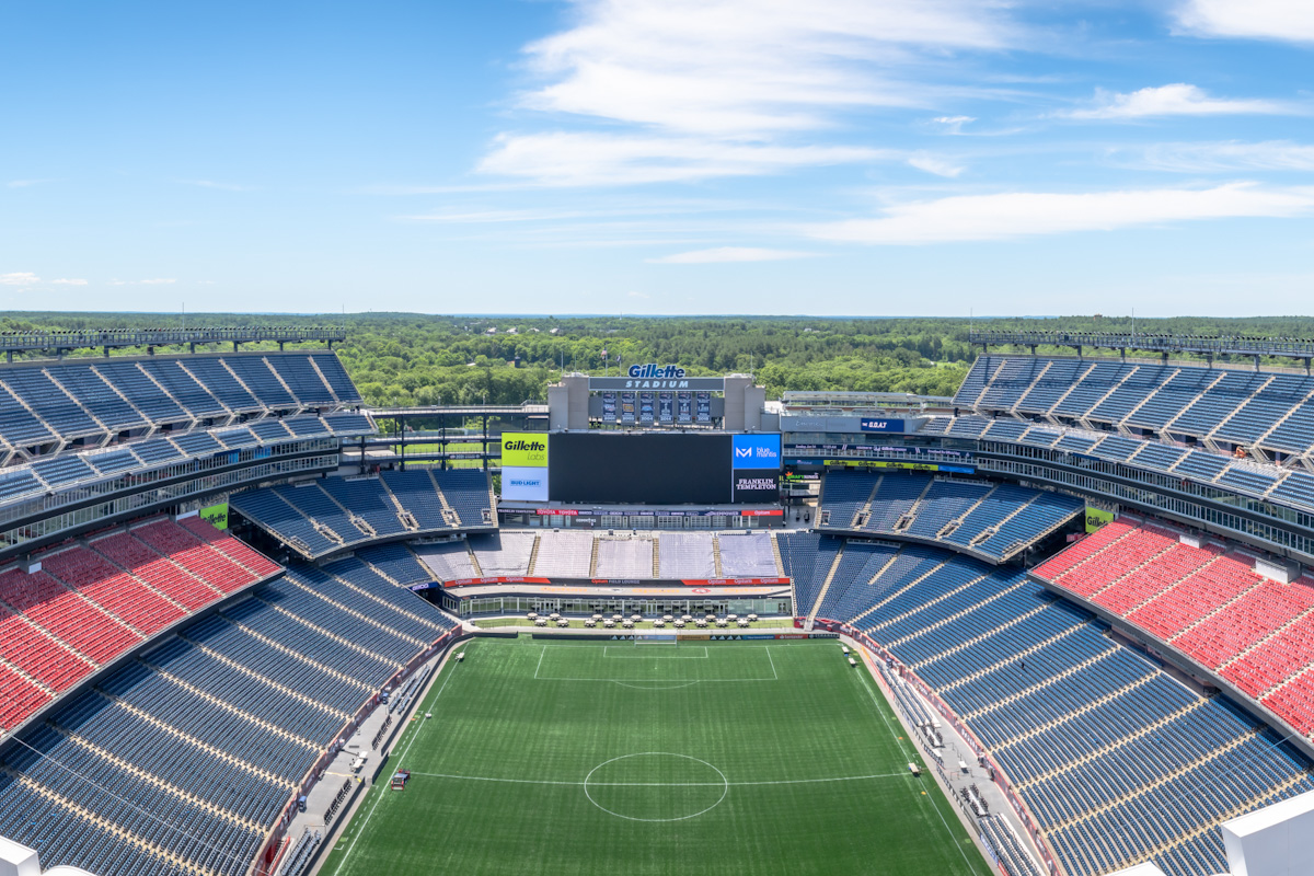 Aerial view of a football stadium