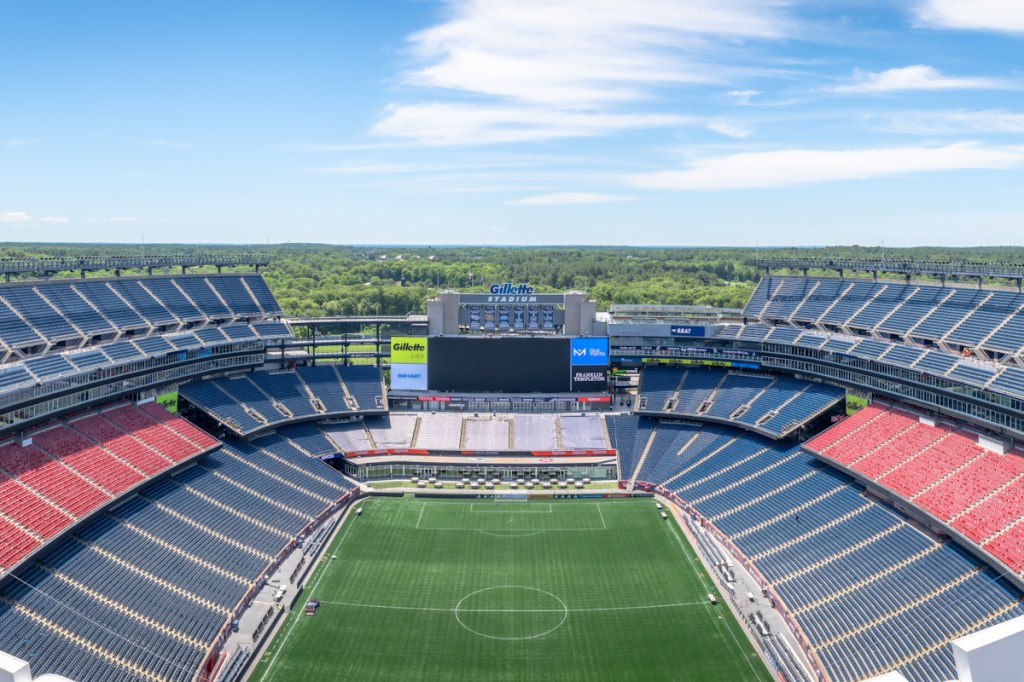 Aerial view of a football stadium
