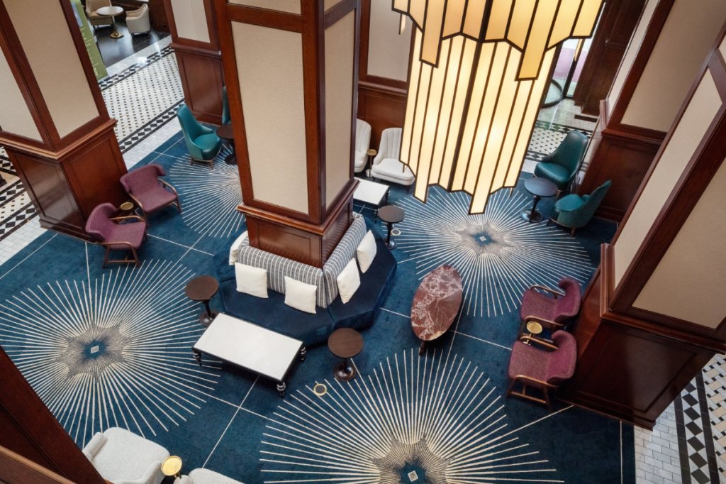 a hotel lobby