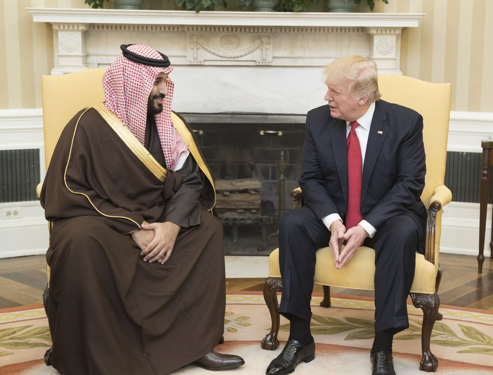 Saudi Arabia’s Crown Prince Mohammed bin Salman and President Donald Trump