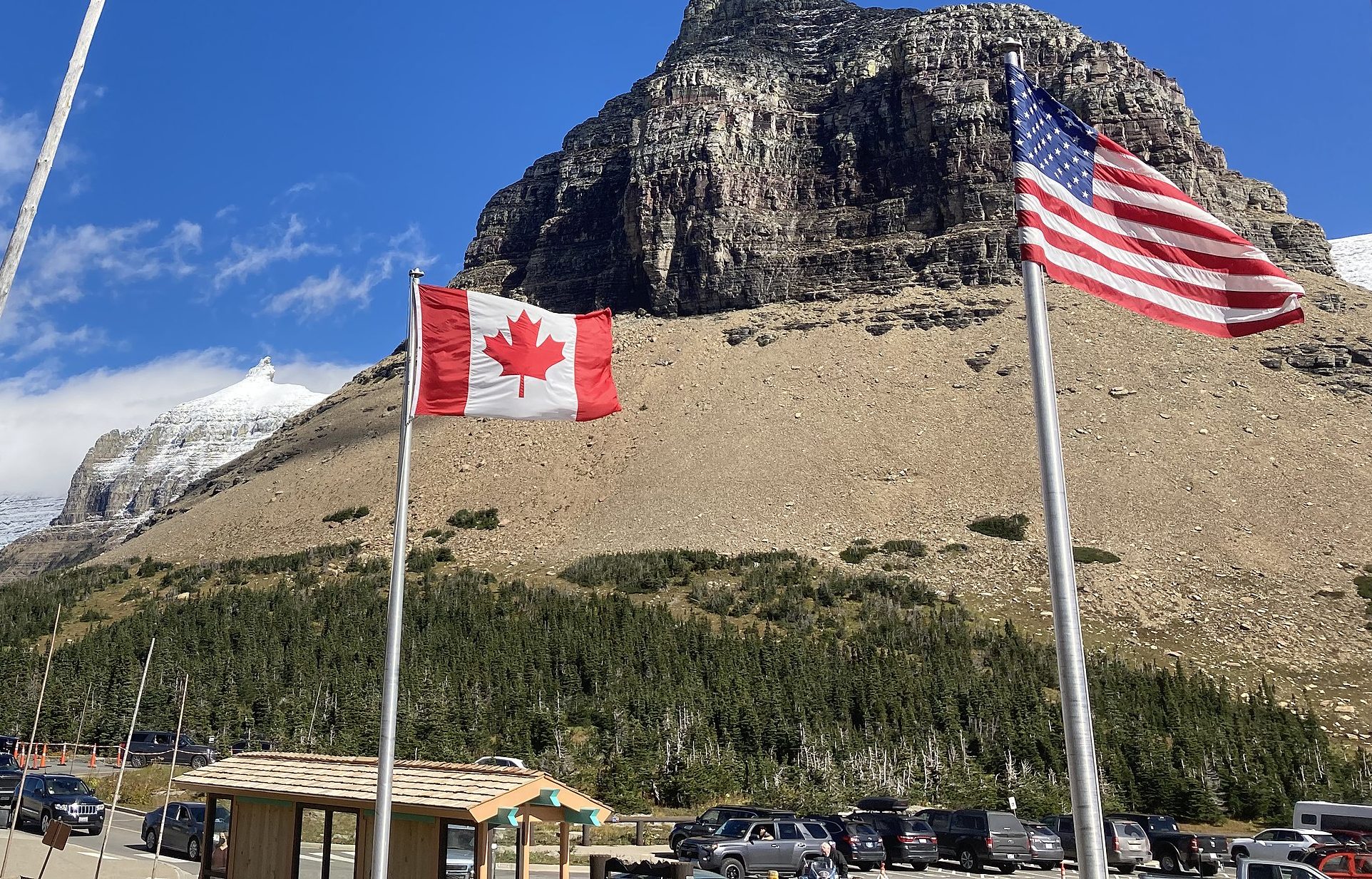 Canadian and U.S. flags