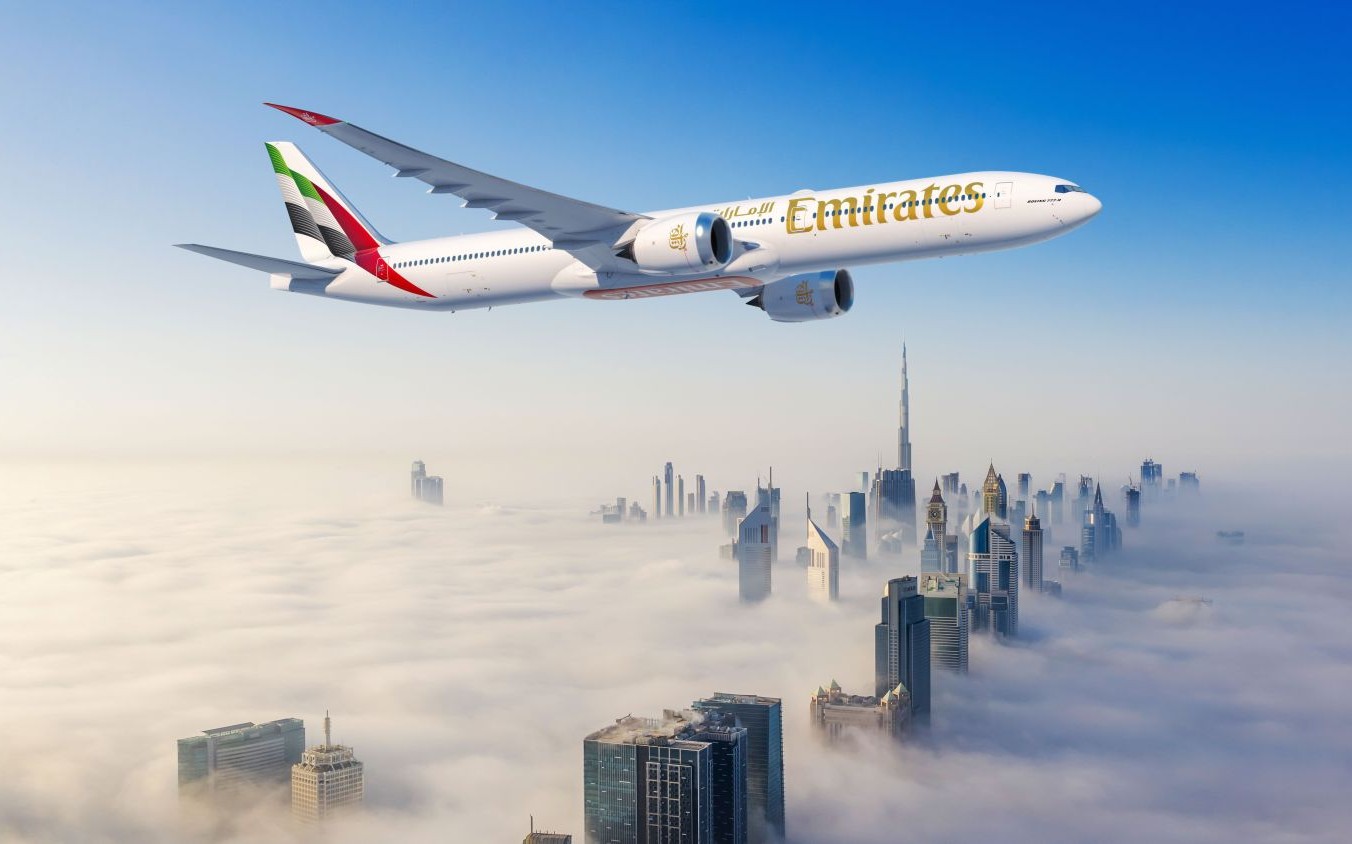 A digital rendering of Emirates' new 777-9