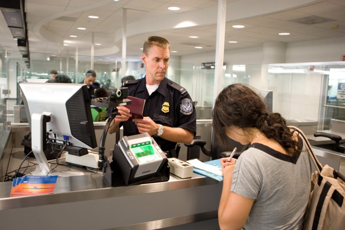 A traveler at an airport