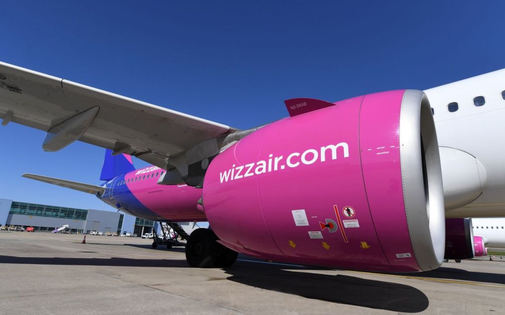 The outside of a Wizz Air Airbus aircraft.