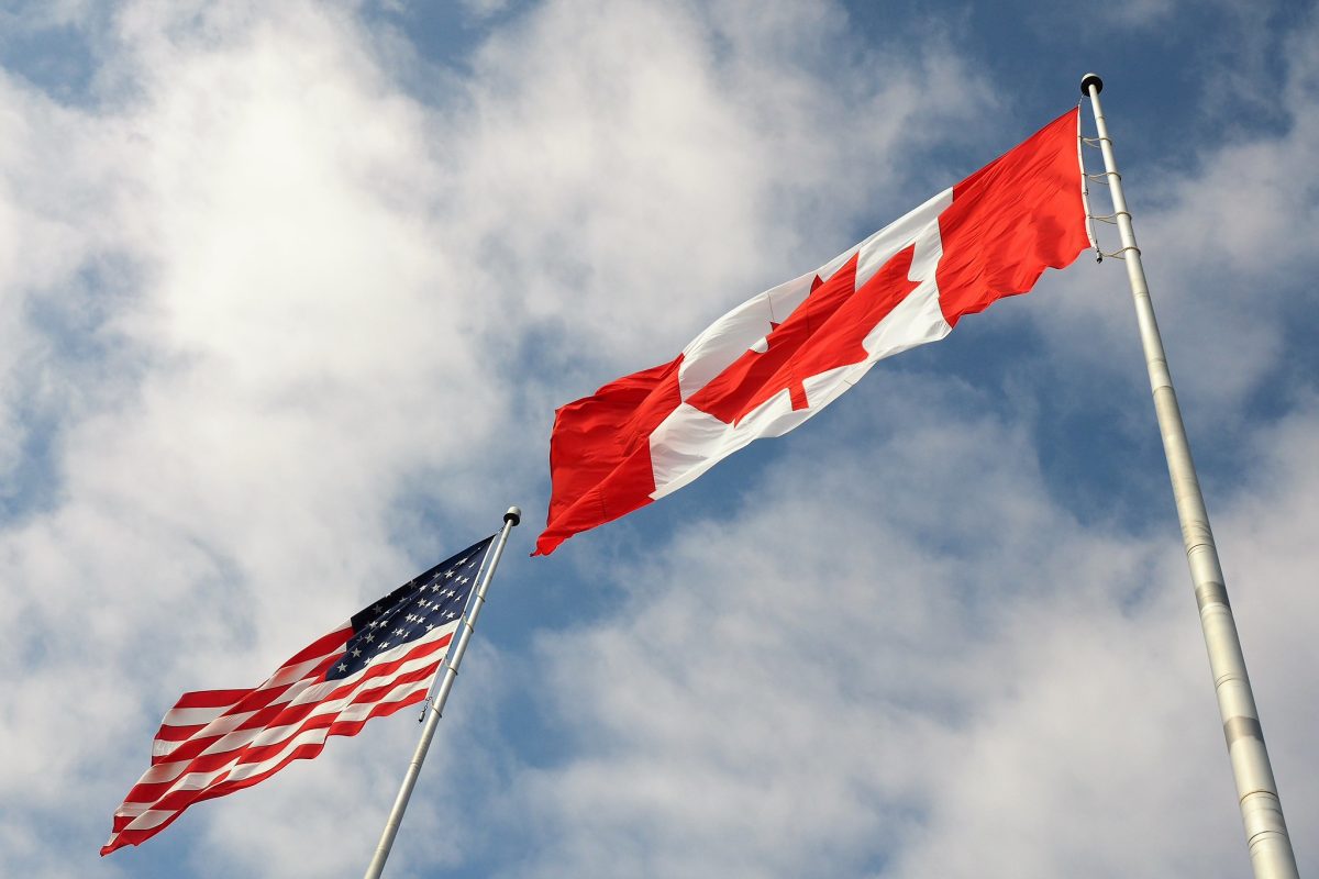 U.S. and Canada flags