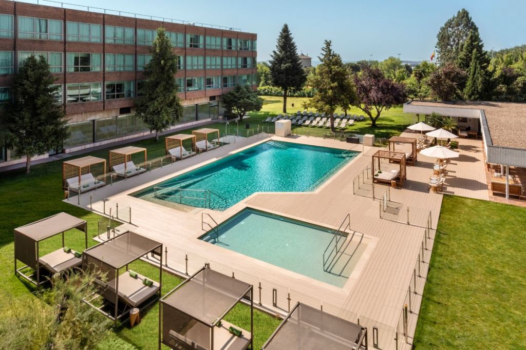 hotel exterior and pool