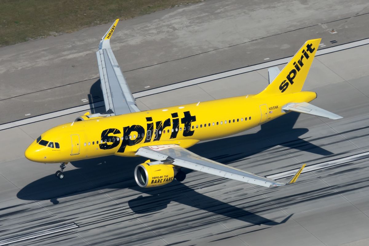 A Spirit Airlines Airbus A320 in Los Angeles.